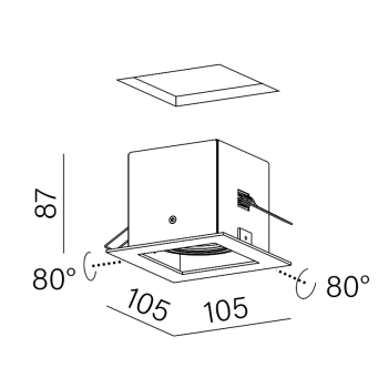 SQUARES 50x1 PAR16 GU10 230V wbudowywany kolor terakota
